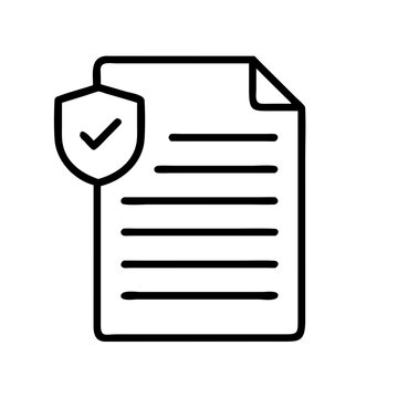 Secure document verification checklist icon for data protection and compliance confirmation concept design