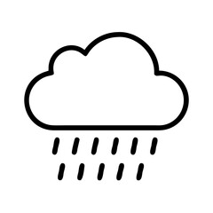 Rain cloud icon vector illustration weather forecast symbol rainfall graphic element simple line drawing design 
