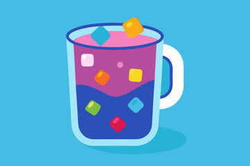 Obraz premium vector illustration of a cup of tea with ice cream