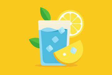 vector illustration of a glass of lemonade