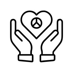 Peace love heart hands vector icon illustration for hope and support graphic design element concept