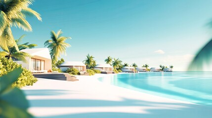 Fototapeta premium Discover luxury beach resorts in the maldives for an unforgettable tropical vacation experience today