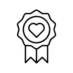 Heart award icon vector graphic design template for love symbol and winner badge achievement illustration