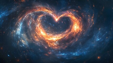 Fototapeta premium Heart-shaped Nebula in Deep Space