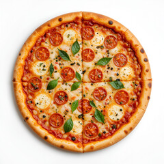 pizza on a white background