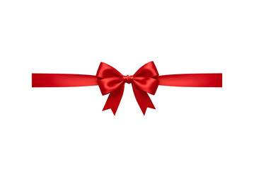A vibrant red satin ribbon bow elegantly tied symbolizes celebration gifting and festive cheer against a stark black background Perfect for holiday designs gift wrapping and AI Generative