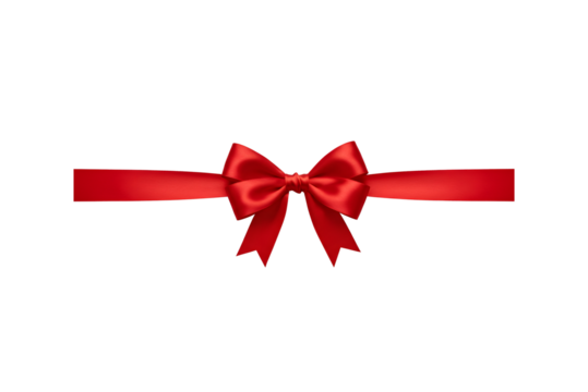 A vibrant red satin ribbon bow elegantly tied symbolizes celebration gifting and festive cheer against a stark black background Perfect for holiday designs gift wrapping and AI Generative