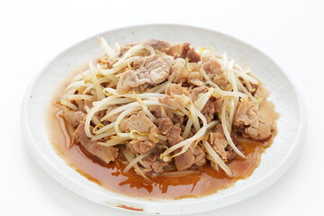 豚こまともやしの炒め物