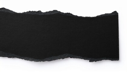 piece of torn black horizontal paper transparent background