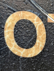 Written Wording in Distressed State Typography Found Ransom Letter O