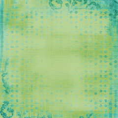 Polka dots design, Green background, seamless repeat dots pattern, gift wrap paper