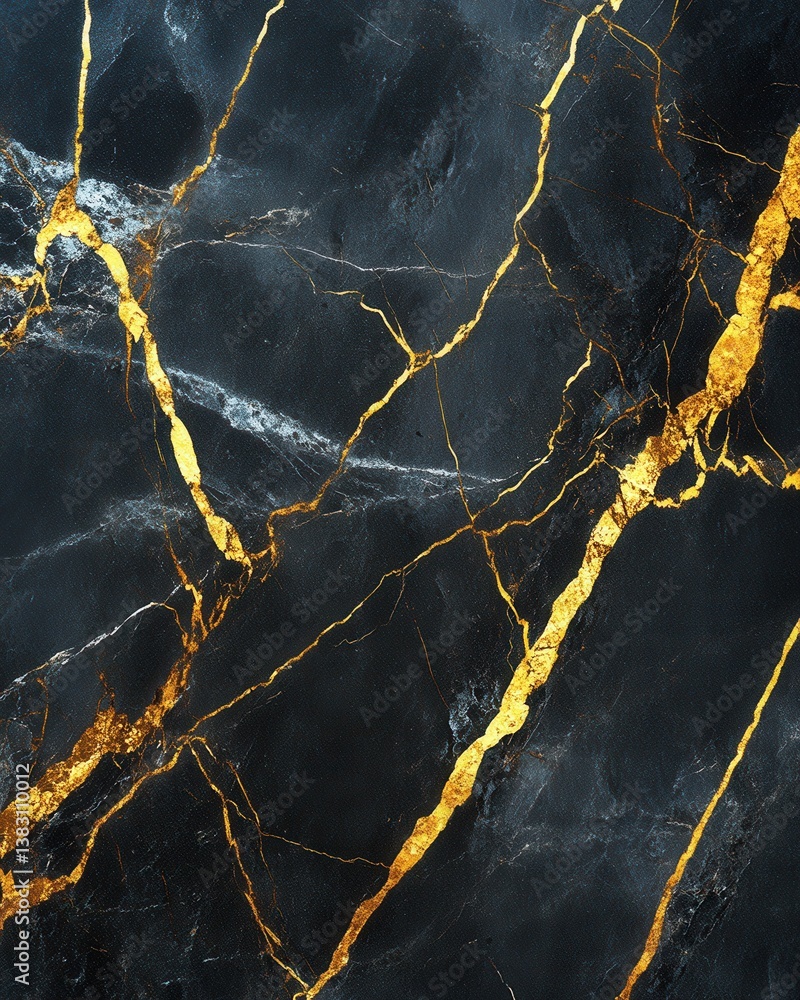 Poster elegant black marble texture with golden veins creating a luxurious and sophisticated backdrop for d