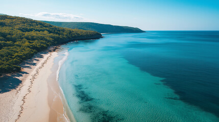 Obraz premium A Slice of Tropical Bliss: White Sandbar Surrounded by Pristine Waters