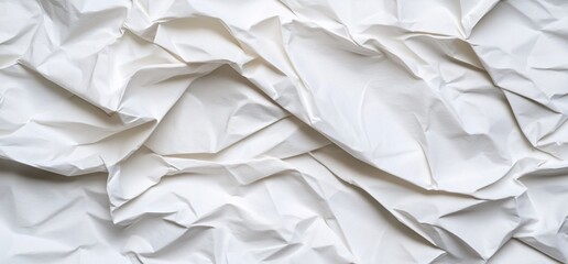 Fototapeta premium Crumpled white fabric texture (2)