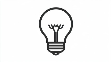 Obraz premium Light bulb icon on white background; symbol of ideas, creative thinking, and innovation