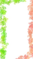 abstract floral simple green and reddish orange leaf frame