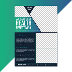 Clean & Modern Medical Flyer Layout template. Corporate simple healthcare and medical flyer design layout