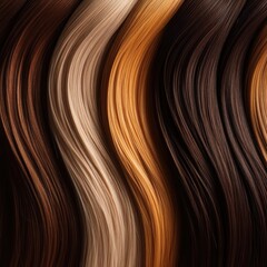 Beautifully flowing strands of various hair colors arranged in a wavy pattern for hairstyling inspiration