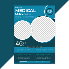 Modern medical Healthcare Flyer Design Template, Health medical flyer, Healthcare cover a4 template, Corporate healthcare and medical flyer or poster design Print
