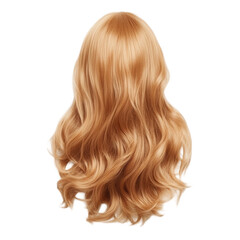Naklejka premium Blond wavy hair wig isolated on a white background, png