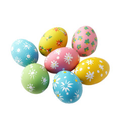 Colorful Easter eggs isolated on a white background, png