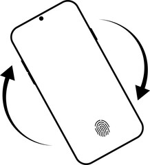 Fototapeta premium Mobile phone rotation display icon. Device rotation symbol isolated on transparent background. Turn your device. Horizontal smartphone tilt sign. Turning arrow pictogram. Vector illustration.