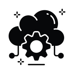 Visually appealing trendy glyph icon of cloud management