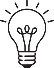 Light bulb icon. Outline light bulb vector icon for web design isolated on white background