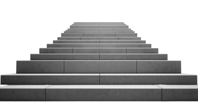 stairs to the sky or A grayscale stairway leading towards an unseen destination PNG file isolated on transparent background cut out, social media, close up, high quality, web, banner poster.