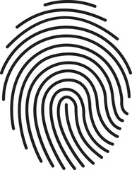Fingerprint scanning icon. Fingerprint identity and security symbols isolated on transparent background. Fingerprint icon signature sign for password encryption. Vector illustration.