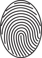 Fingerprint scanning icon. Fingerprint identity and security symbols isolated on transparent background. Fingerprint icon signature sign for password encryption. Vector illustration.