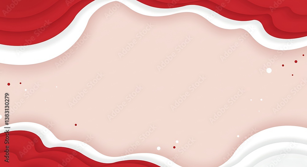 Aufkleber abstract red and white layered background with dots for graphic design