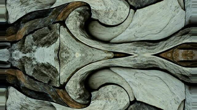Ancient tree bark texture reveals a brown, abstract pattern on the old stone.