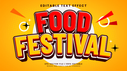 Food festival 3d editable text effect template