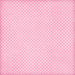 Polka dots design, Pink background, seamless repeat white dots pattern, gift wrap paper