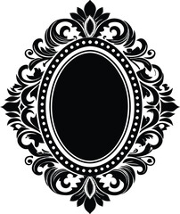 mirror black and white silhouette vector design