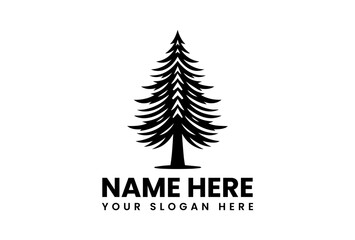 Fototapeta premium Stylized Pine Tree Vector Graphic. Modern Nature Design