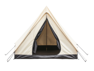 Cozy camping tent for outdoor adventures in nature on a transparent background, cut out