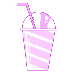 Icon purple cocktail glass plastic vector
Vector milkshake glass icon on white background