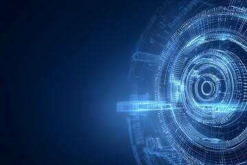 Fototapeta premium A conceptual image of interconnected digital gears, representing the mechanics of digital transformation, with space for text.