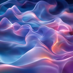 Obraz premium A vibrant, flowing abstract design featuring undulating waves of translucent colors, creating a mesmerizing visual effect.