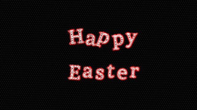 Happy Easter Animated Text on Black Background