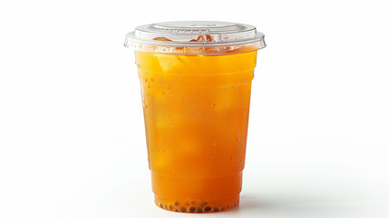 Iced drink in a clear plastic cup with dome lid and straw. Bubbly, cold, and refreshing&mdash;perfect for soda, iced tea, or fast-food beverage branding with a clean, thirst-quenching vibe