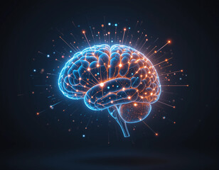 Fototapeta premium Radiant Human Brain Illustration – Symbol of Creativity and Innovation