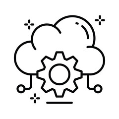 Visually appealing trendy line icon of cloud management