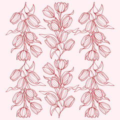 hand drawn outline flowers illustration. Line Drawing flower. hand drawn sketch of flowers illustration. 