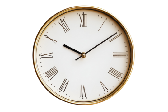 Elegant vintage clock showcasing Roman numerals and a classic design in a bright setting