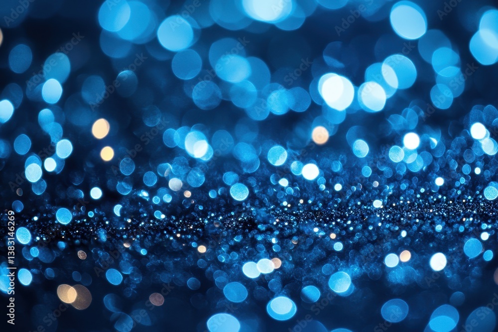 Poster captivating blue bokeh lights cascade in a mesmerizing dance of illumination a symphony of light and