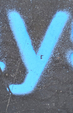 Written Wording in Distressed State Typography Found Ransom Letter Y