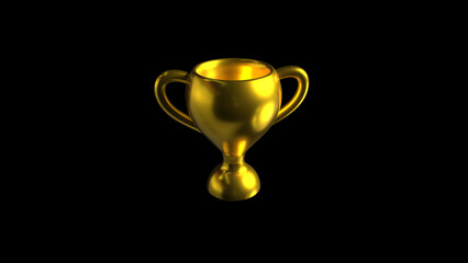 gold cup on black background